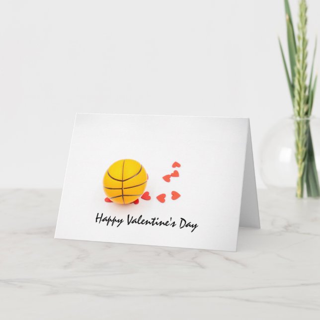 Tarjeta El día de San Valentín de baloncesto Baloncesto co (Anverso)