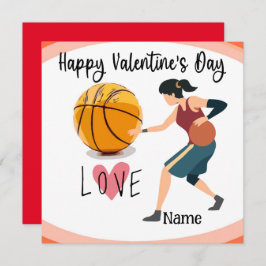 Tarjeta El día de San Valentín de baloncesto de jugador co