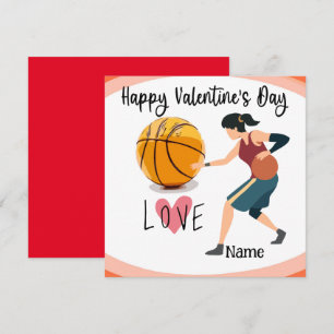 Tarjeta El día de San Valentín de baloncesto de jugador co