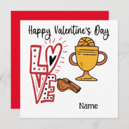 Tarjeta El día de San Valentín de baloncesto de jugador co