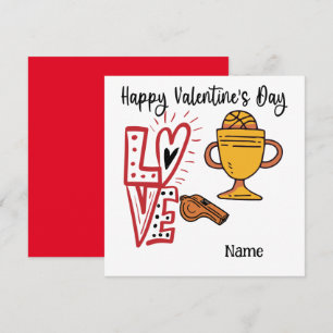 Tarjeta El día de San Valentín de baloncesto de jugador co