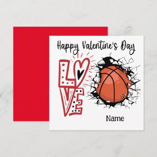 Tarjeta El día de San Valentín de baloncesto de jugador co