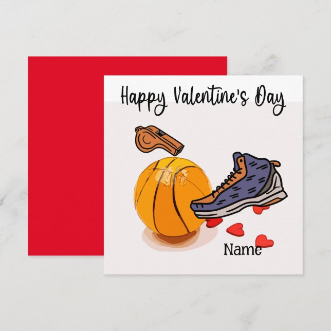 Tarjeta El día de San Valentín de baloncesto de jugador co (Anverso / Reverso)