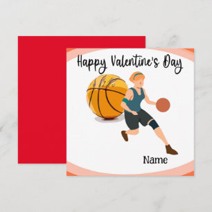 Tarjeta El día de San Valentín de baloncesto de jugador co