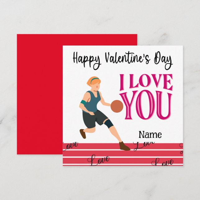 Tarjeta El día de San Valentín de baloncesto de Player wit (Anverso / Reverso)