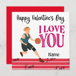 Tarjeta El día de San Valentín de baloncesto de Player wit