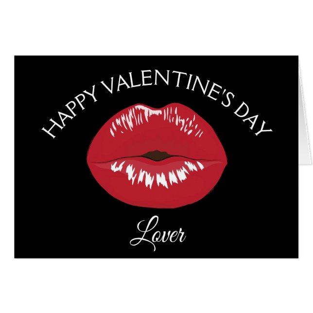 Tarjeta El día de San Valentín de Beso de los Lips (Anverso (Horizontal))
