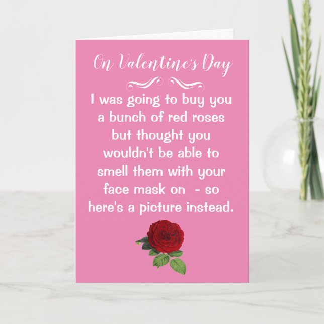 Tarjeta El día de San Valentín de bloqueo de Rosas (Anverso)