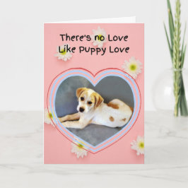 Tarjeta El día de San Valentín de Cachorro Blanco