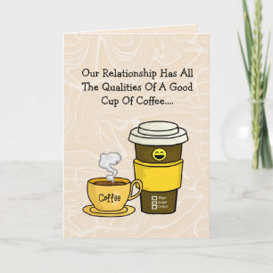 Tarjeta El día de San Valentín de café