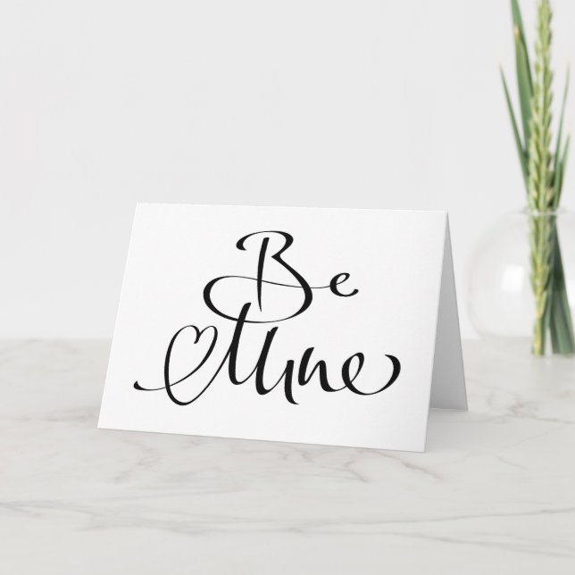 Tarjeta El día de San Valentín de caligrafía moder (Anverso)