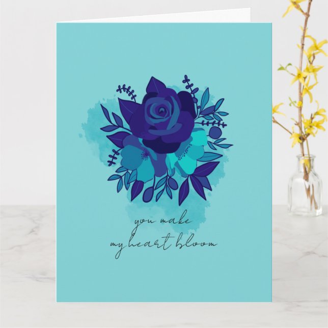 Tarjeta El día de San Valentín de citas de Bouquet floral (flor amarilla)