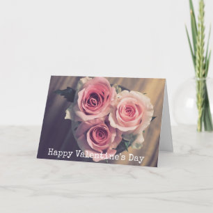 Tarjeta El día de San Valentín de corazón de rosas