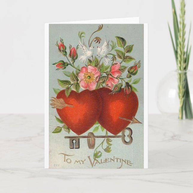 Tarjeta El día de San Valentín de corazones bloque (Anverso)