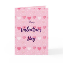 Tarjeta El día de San Valentín de corazones rosado