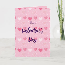 Tarjeta El día de San Valentín de corazones rosado