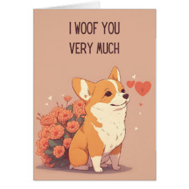 Tarjeta El día de San Valentín de Corgi Cute | I W