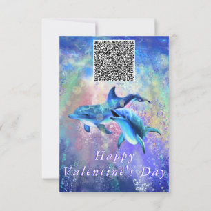 Tarjeta El día de San Valentín de delfines de pareja tarje