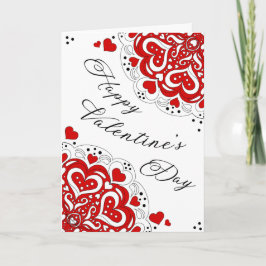 Tarjeta El día de San Valentín de Doily del Corazó