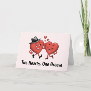 Tarjeta El día de San Valentín de dos corazones am