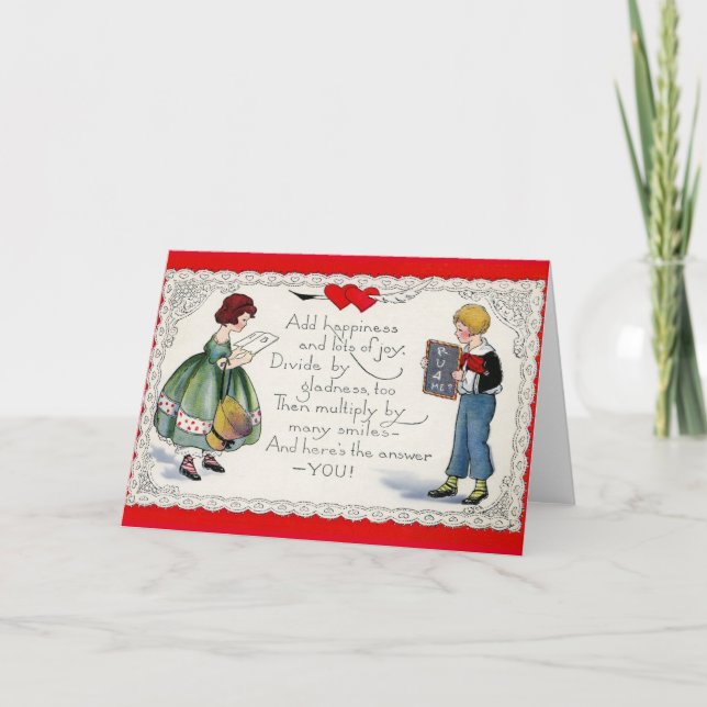 Tarjeta El día de San Valentín de ecuación matemát (Anverso)
