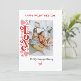 Tarjeta El día de San Valentín de fotografía famil