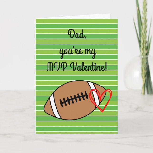Tarjeta El día de San Valentín De Fútbol Papá (Anverso)