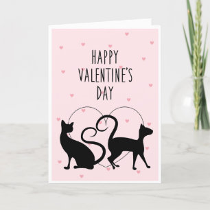 Tarjeta El día de San Valentín de gatos amorosos