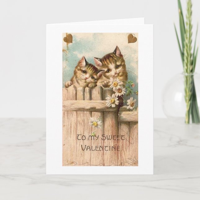 Tarjeta El día de San Valentín de gatos de Victori (Anverso)