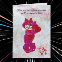 El día de San Valentín de gatos pintado a mano por