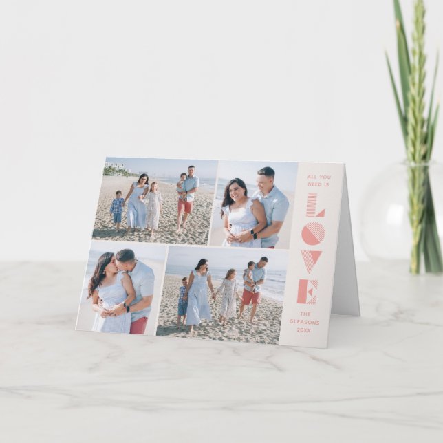 Tarjeta El día de San Valentín de Geo Love 4-Photo (Anverso)