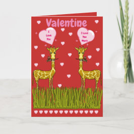 Tarjeta El día de San Valentín de Giraffe