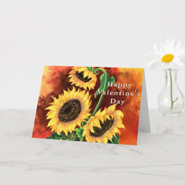 Tarjeta El día de San Valentín de girasol (Planta pequeña)