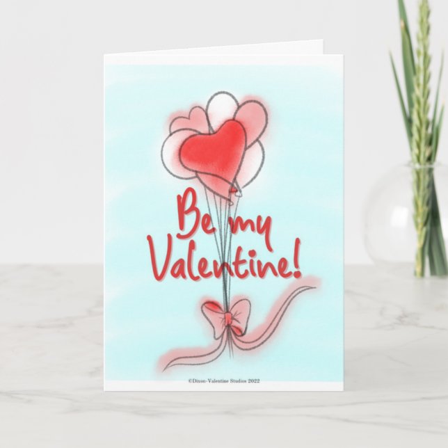 Tarjeta El día de San Valentín de globos (Anverso)