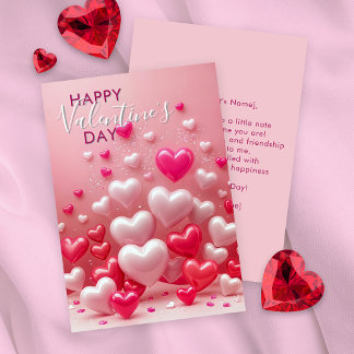 Tarjeta El día de San Valentín de globos rojos y rojos de 