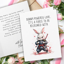 Tarjeta El día de San Valentín de Guay Bunny Ninja Warrior