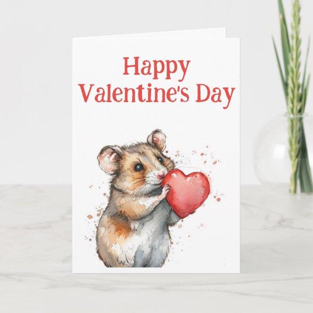 Tarjeta El día de San Valentín de Hampster Adorable (Anverso)
