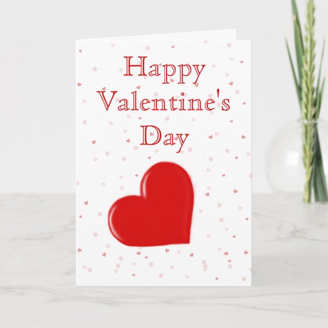 Tarjeta El día de San Valentín de Heart Confetti (Anverso)