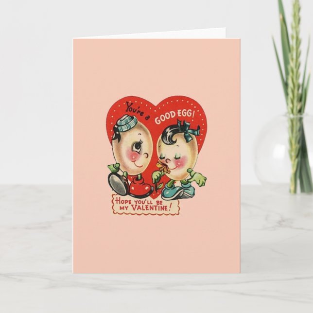 Tarjeta El día de San Valentín de huevos de época (Anverso)