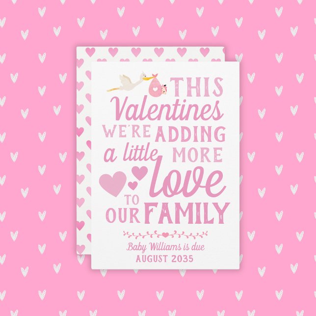 Tarjeta El día de San Valentín de Invitación de em (Girl Pregnancy Announcement Valentines Day Card
)