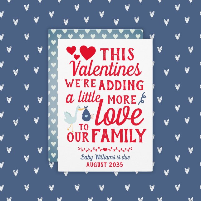 Tarjeta El día de San Valentín de Invitación de em (Boy Pregnancy Announcement Valentine's Day Card
)