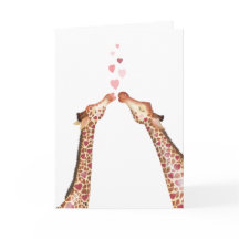 Tarjeta El día de San Valentín de jirafas de besos