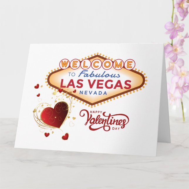 Tarjeta El día de San Valentín de Las Vegas (Orquídea)