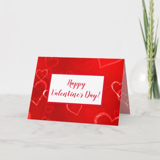 Tarjeta El día de San Valentín de los corazones rojos (Anverso)