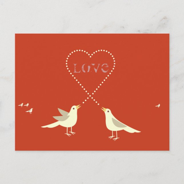Tarjeta El día de San Valentín de Lovebirds (Anverso)