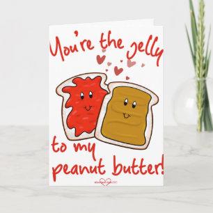 Tarjeta El día de San Valentín de maní y mantequil