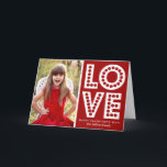 Tarjeta El día de San Valentín de Marquee de Amor<br><div class="desc">Tarjeta El día de San Valentín divertida y caprichosa con un tipo de letra marqués. Hay artículos similares y otros colores disponibles.</div>