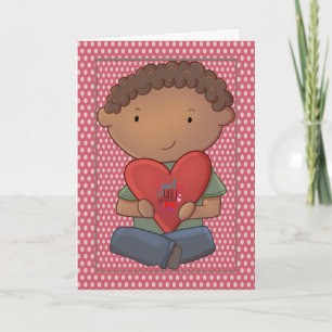 Tarjeta el día de San Valentín de niño a novia