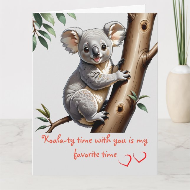 Tarjeta El día de San Valentín de niños de Cute Kola-ty (Anverso)