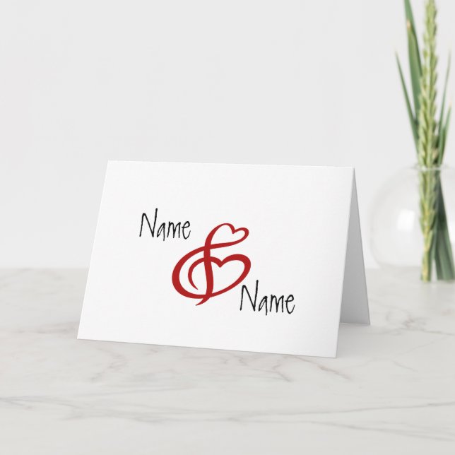 Tarjeta El día de San Valentín de nombres personal (Anverso)